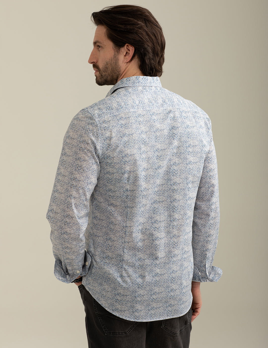 Voile Shirt Printed Allover man light blue fm25s11cs cc-a1001 Voile Shirt Printed Allover