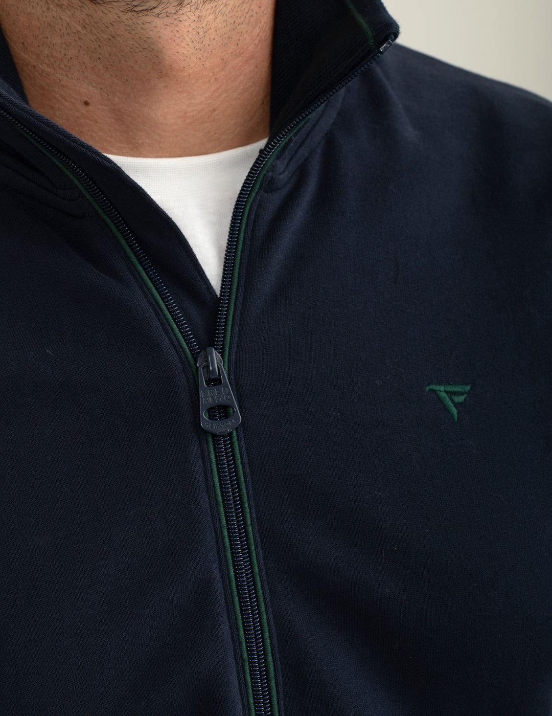 Felpa full-zip con collo alto uomo blue fm24w05fz cc-a0601 Felpa full-zip con collo alto