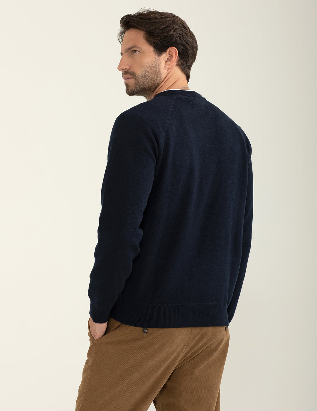 Crew-neck sweater with raglan cut man blue fm24w50mg cc-a0601 Crew-neck sweater with raglan cut