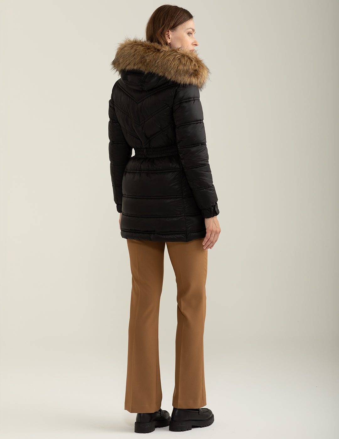 Piumino con cappuccio donna black fw24w10kd cc-a0951 Piumino con cappuccio
