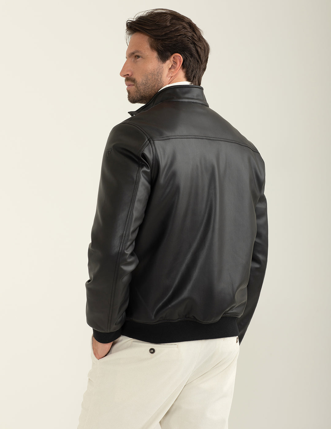 Giubbotto in similpelle uomo black fm24w16ke cc-a0951 Giubbotto in similpelle