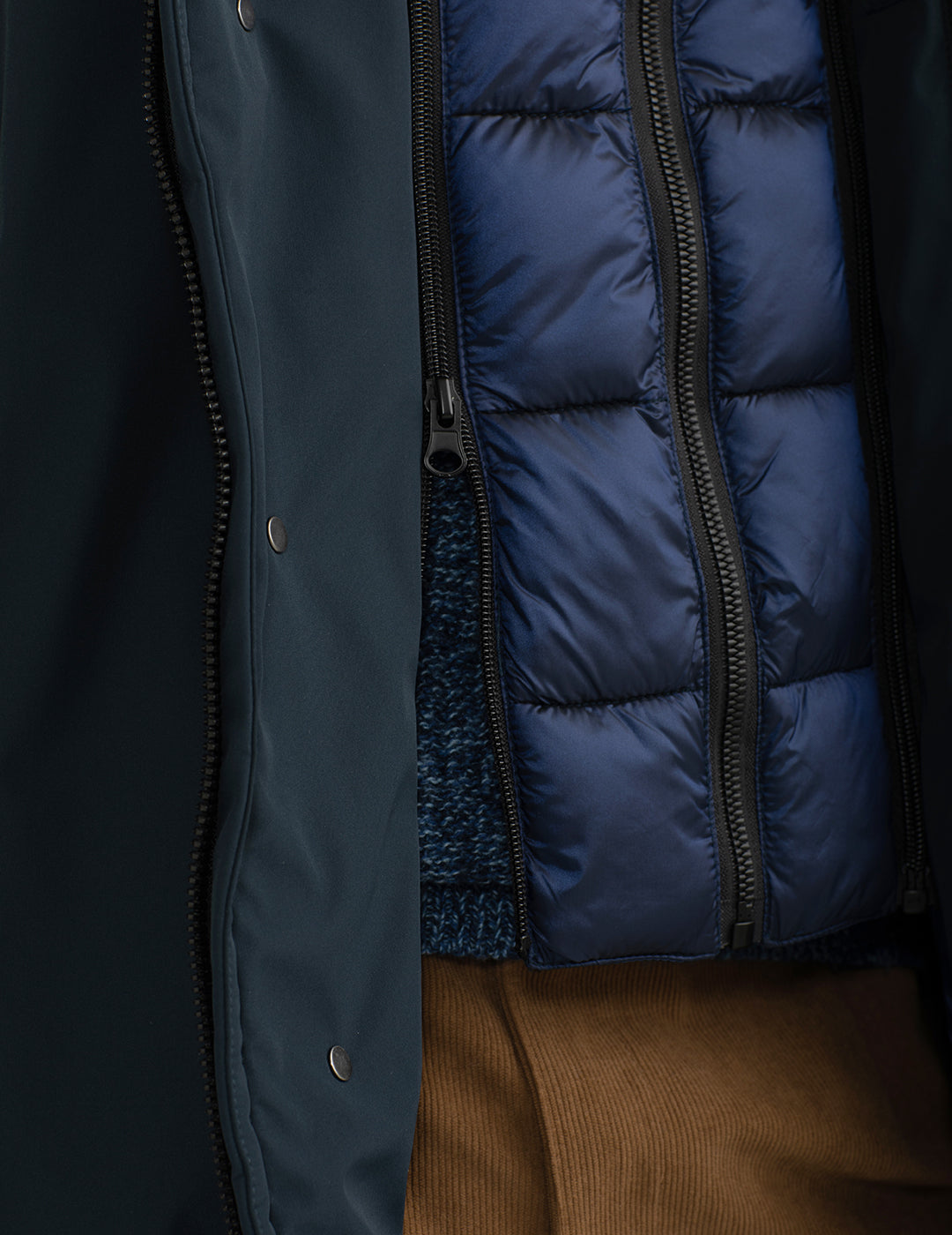 Giubbotto con chiusura a zip bidirezionale uomo blue fm24w07ku cc-a0601 Giubbotto con chiusura a zip bidirezionale