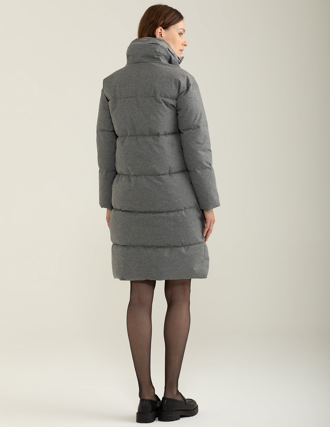 Piumino a collo alto donna gray melange fw24w17kd cc-a0901 Piumino a collo alto