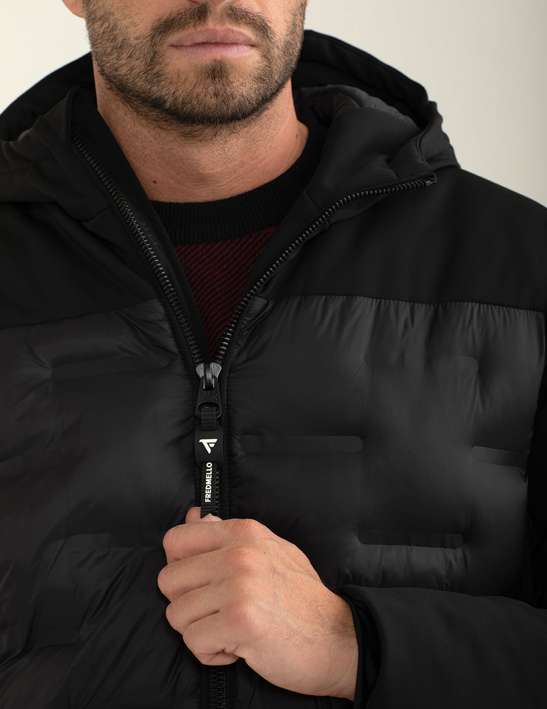 Piumino con cappuccio uomo black fm24w08kd cc-a0951 Piumino con cappuccio