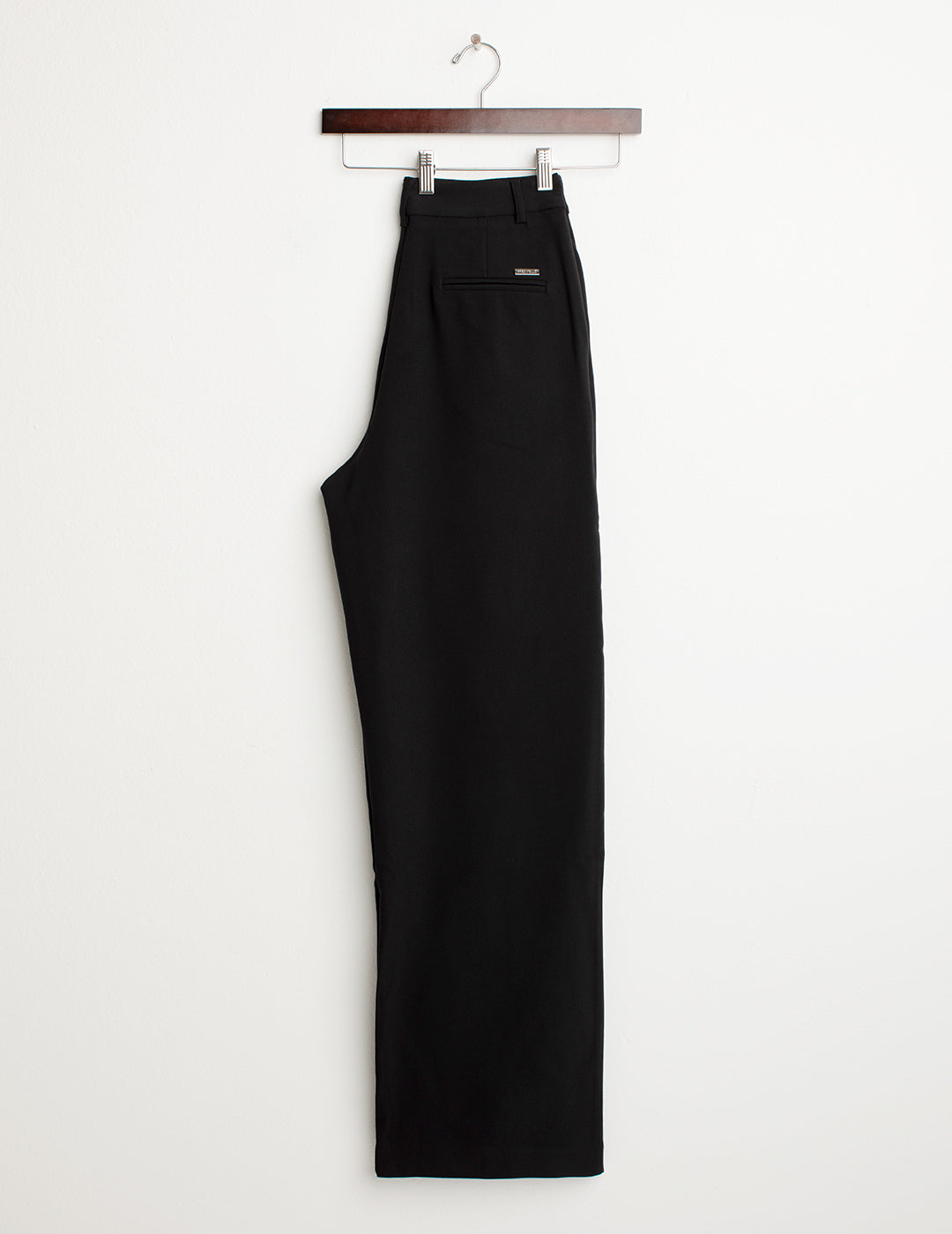 Pantalone in tricotina stretch con vestibilità a palazzo donna black fw24w19pu cc-a0951 Pantalone in tricotina stretch con vestibilità a palazzo
