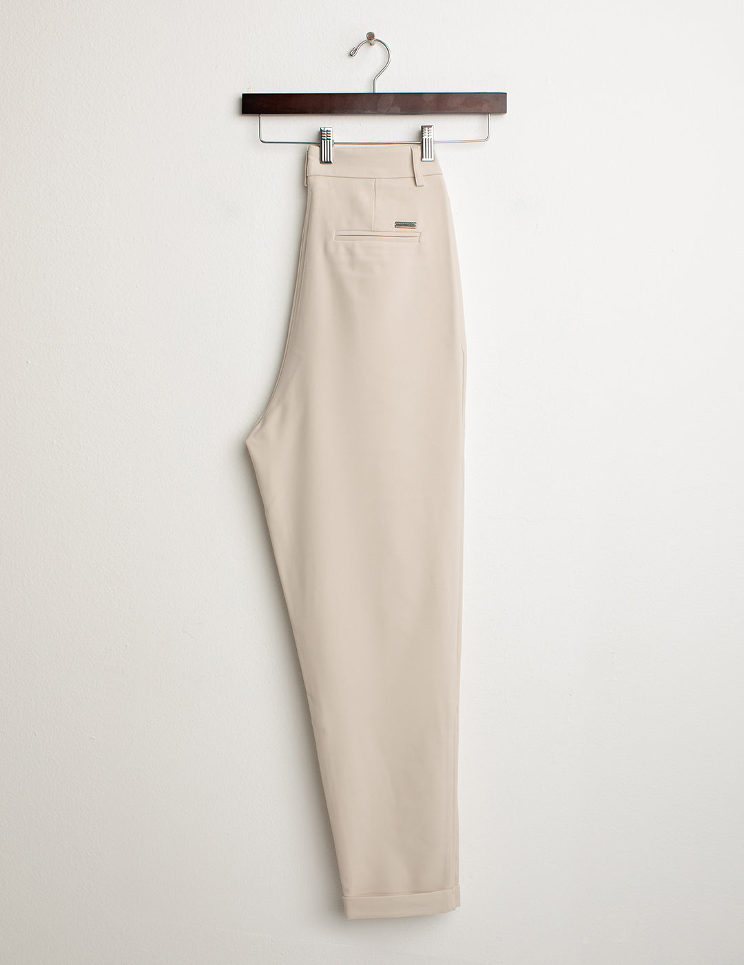 Pantalone in tricotina stretch con vestibilità regular donna ivory fw24w20pu cc-a0910 Pantalone in tricotina stretch con vestibilità regular