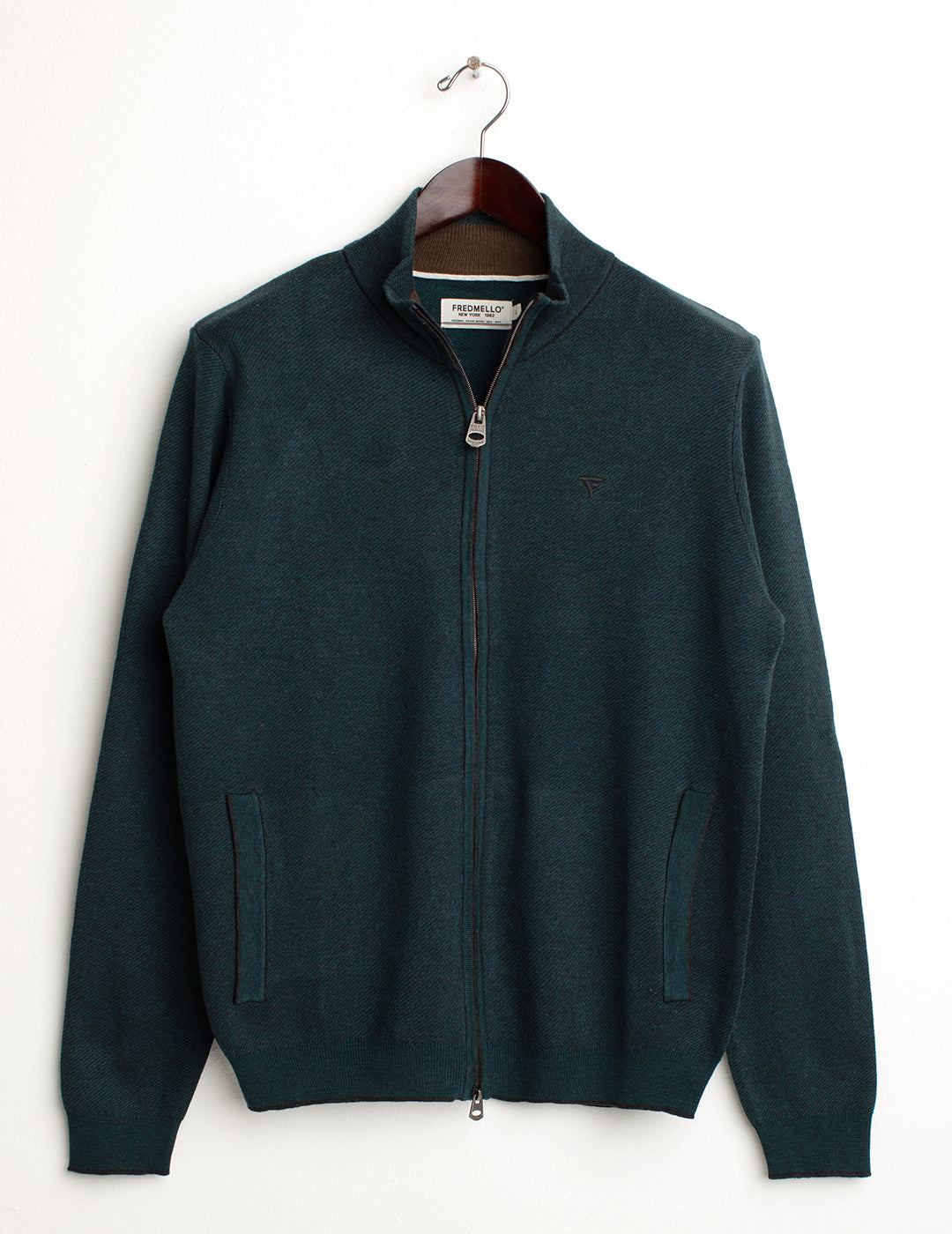 Full zipper turtleneck sweater man antracite melange fm24w55mz cc-a0953 Full zipper turtleneck sweater