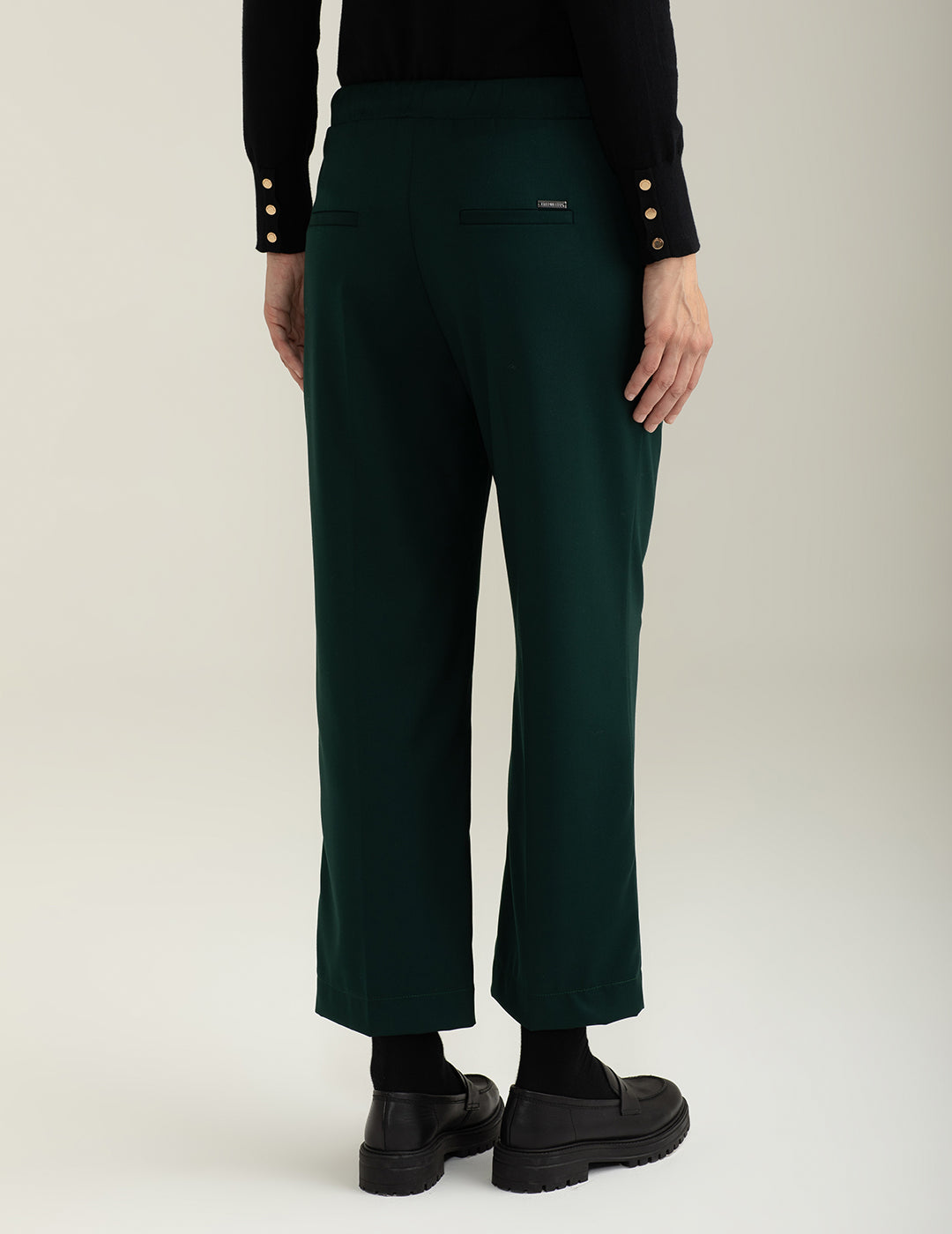 Pantalone in tessuto diagonale donna green fw24w25pu cc-a0801 Pantalone in tessuto diagonale