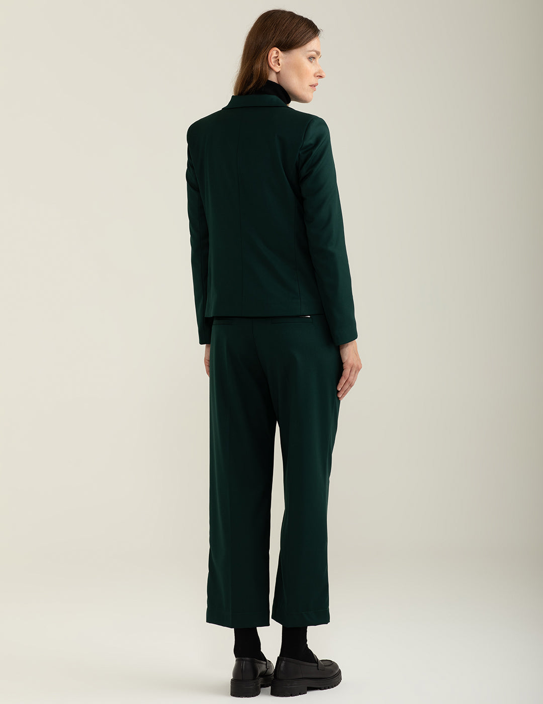 Pantalone in tessuto diagonale donna green fw24w25pu cc-a0801 Pantalone in tessuto diagonale