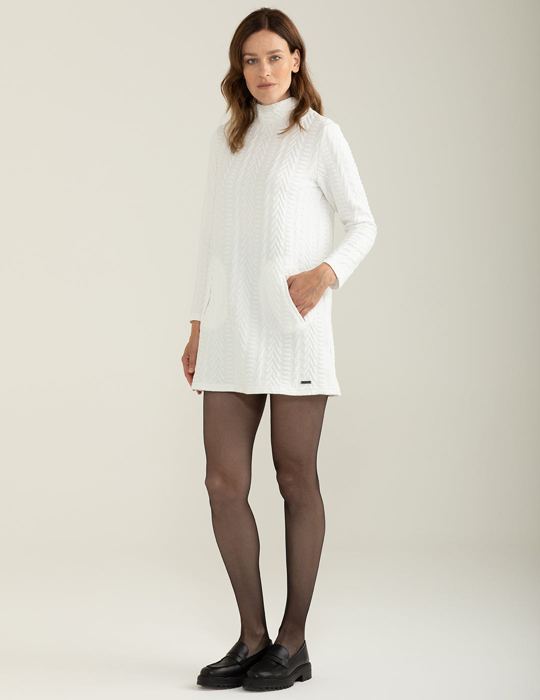 Sweatshirt dress with turtleneck woman off white fw24w03af cc-a0002 Sweatshirt dress with turtleneck