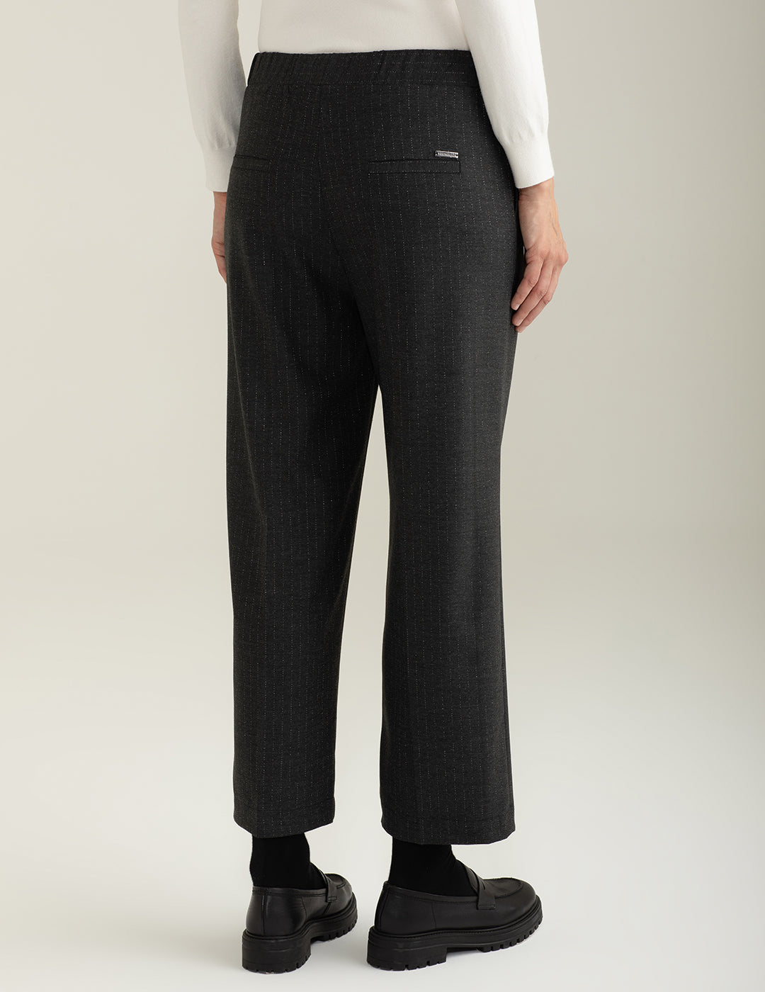 Pantalone in tessuto gessato lurex donna dark gray melange fw24w31pt cc-a0904 Pantalone in tessuto gessato lurex
