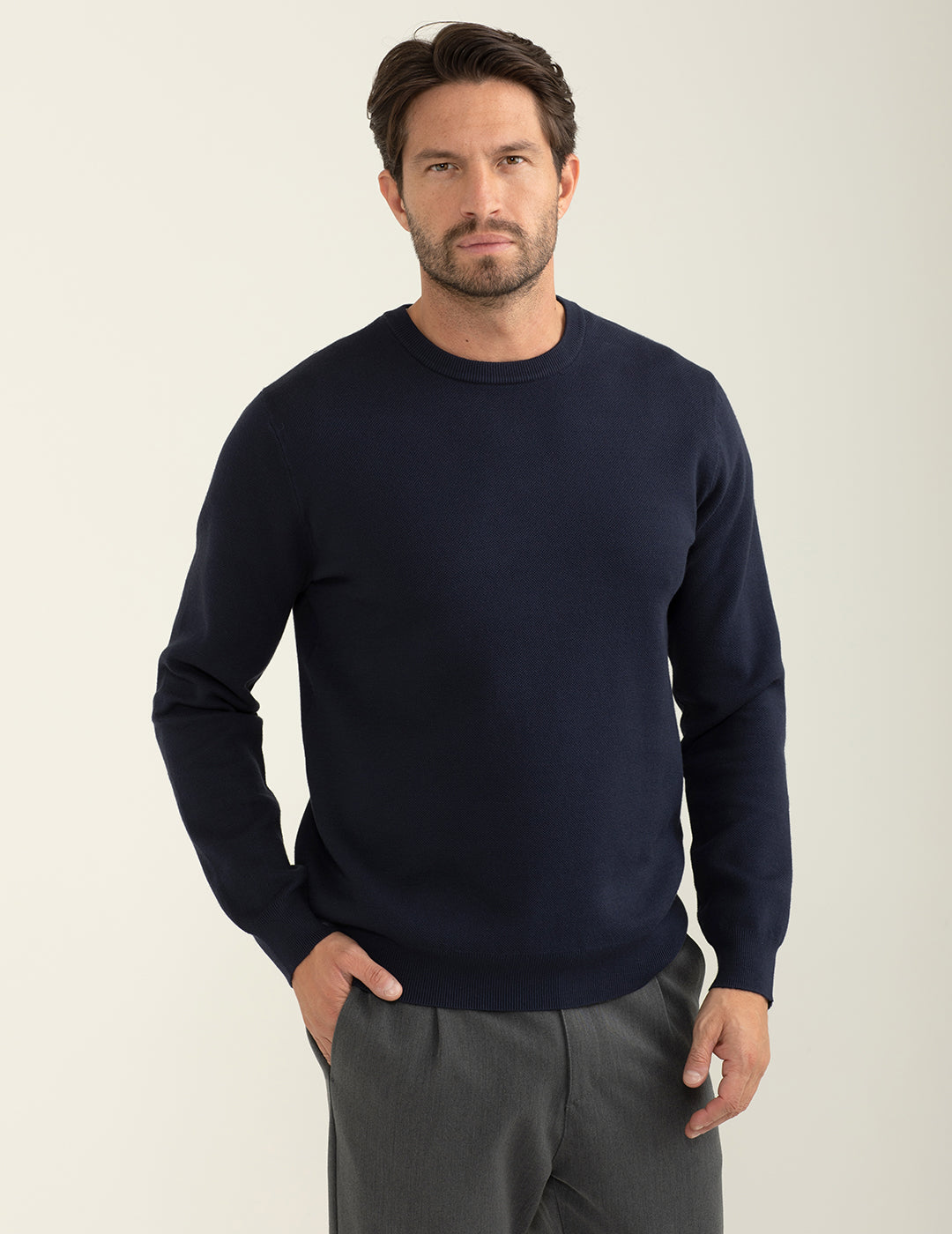 Maglia girocollo vanisé a punti uomo dark blue fm24w25mg cc-a1201 Maglia girocollo vanisé a punti