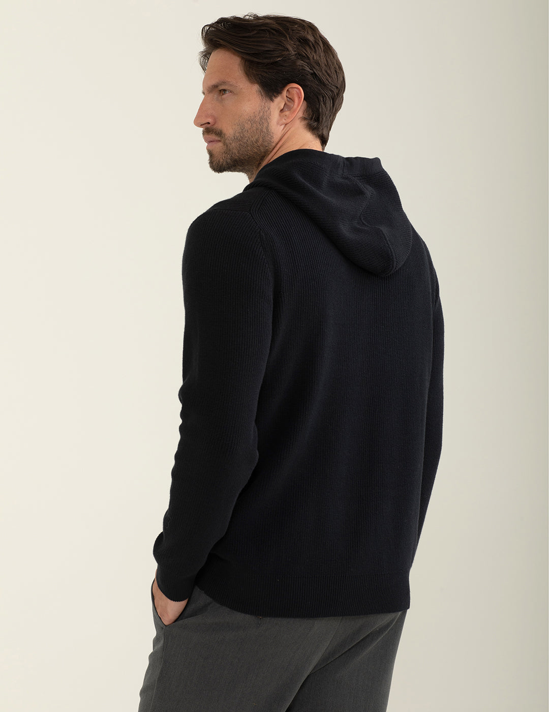 Maglia con cappuccio a maniche lunghe uomo dark blue fm24w23mc cc-a1201 Maglia con cappuccio a maniche lunghe