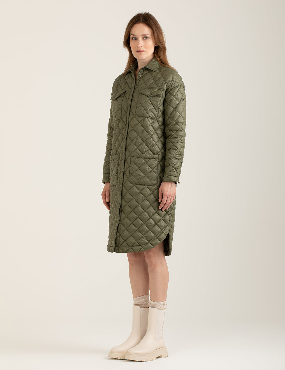 Overshirt trapuntata donna army fw24w05kd cc-a0804 Overshirt trapuntata