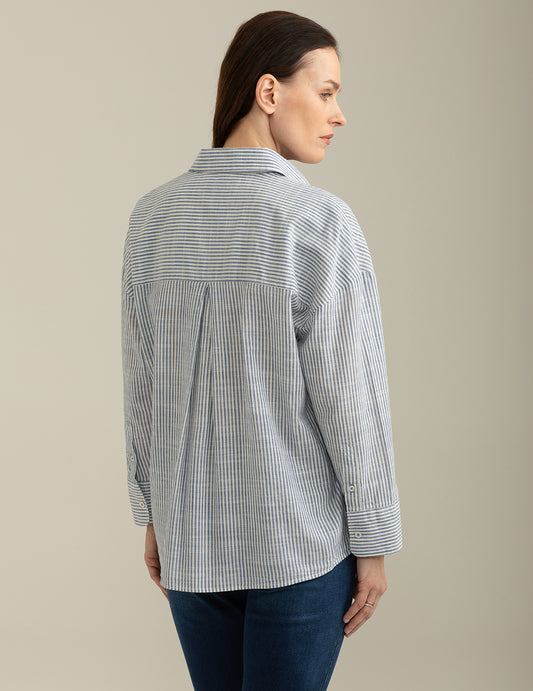 Long Sleeve Shirt in Flamed Cotton Dye-Style - back - 002