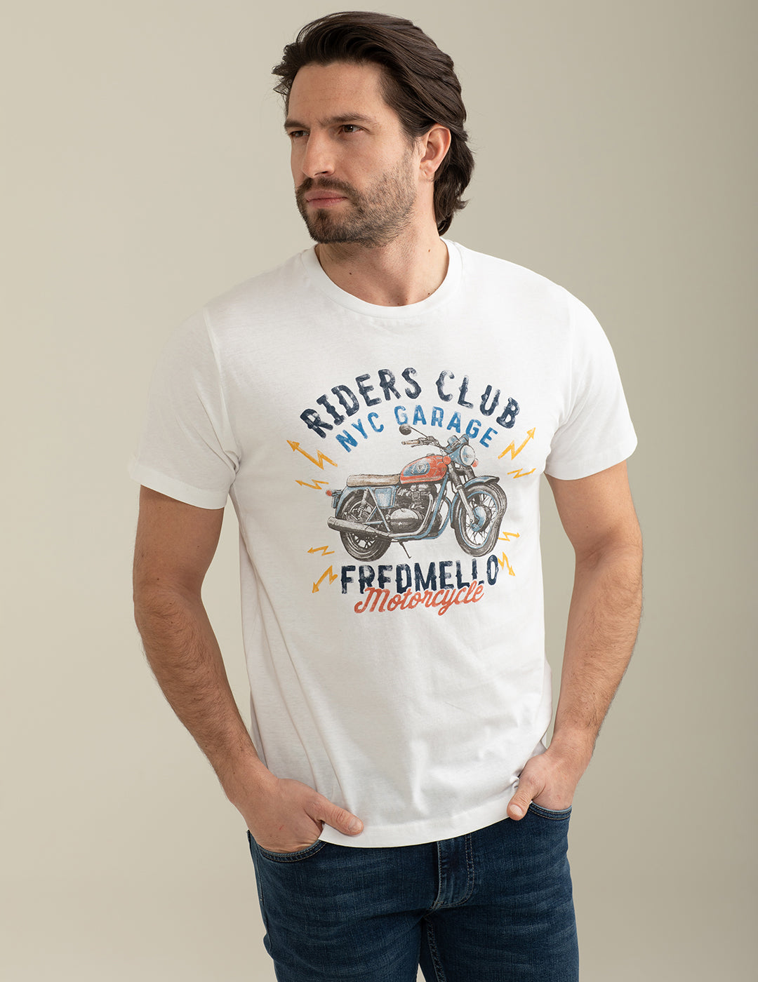 Short Sleeve Crew-Neck T-shirt man white fm25s19tg cc-a0001 Short Sleeve Crew-Neck T-shirt