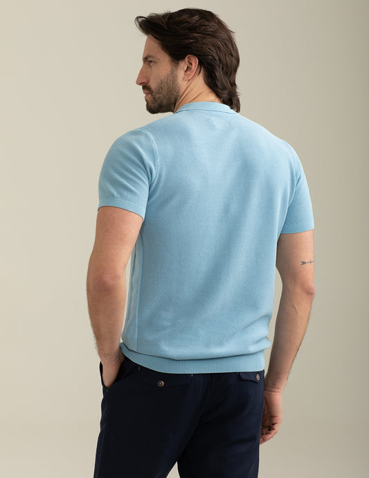 Piquet Stitch Knit Polo - back - 002
