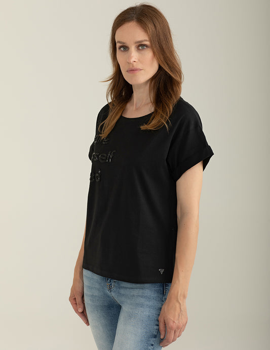 T-shirt Girocollo Ampio a Manica Corta - back - 002