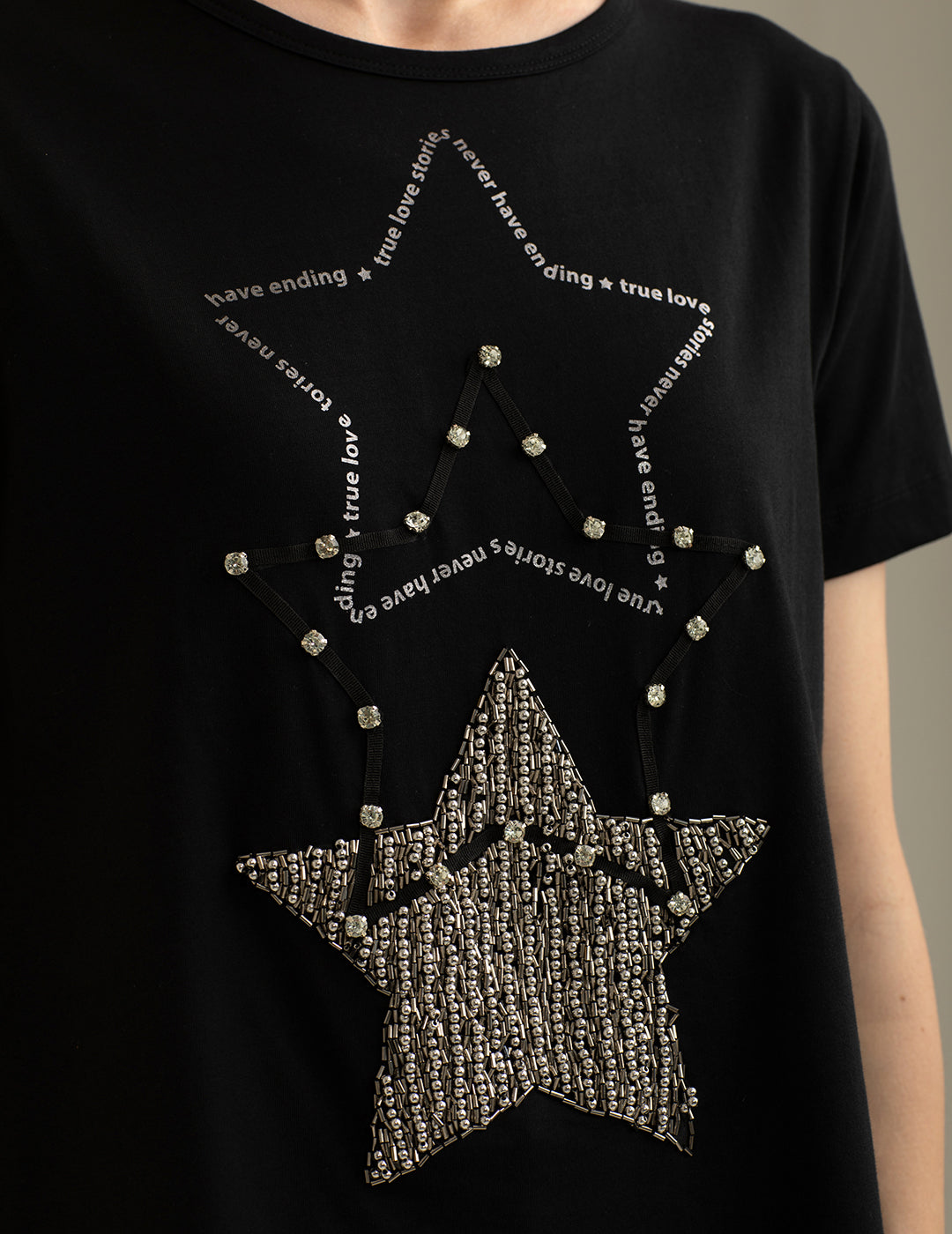 T-shirt Girocollo a Manica Corta donna black fw25s08tg cc-a0951 T-shirt Girocollo a Manica Corta