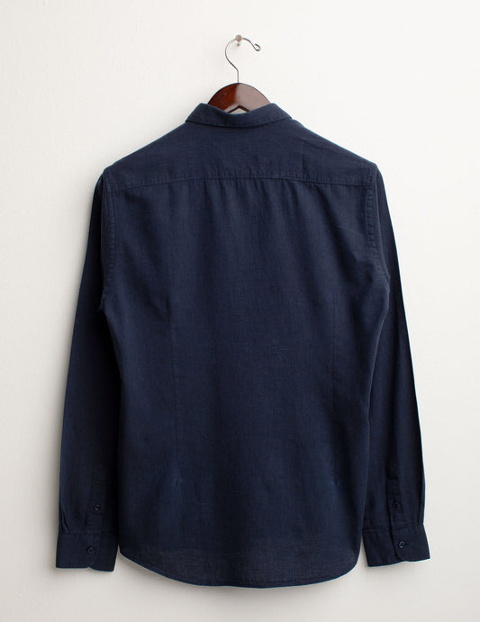 Mixed Linen Shirt - back - 002