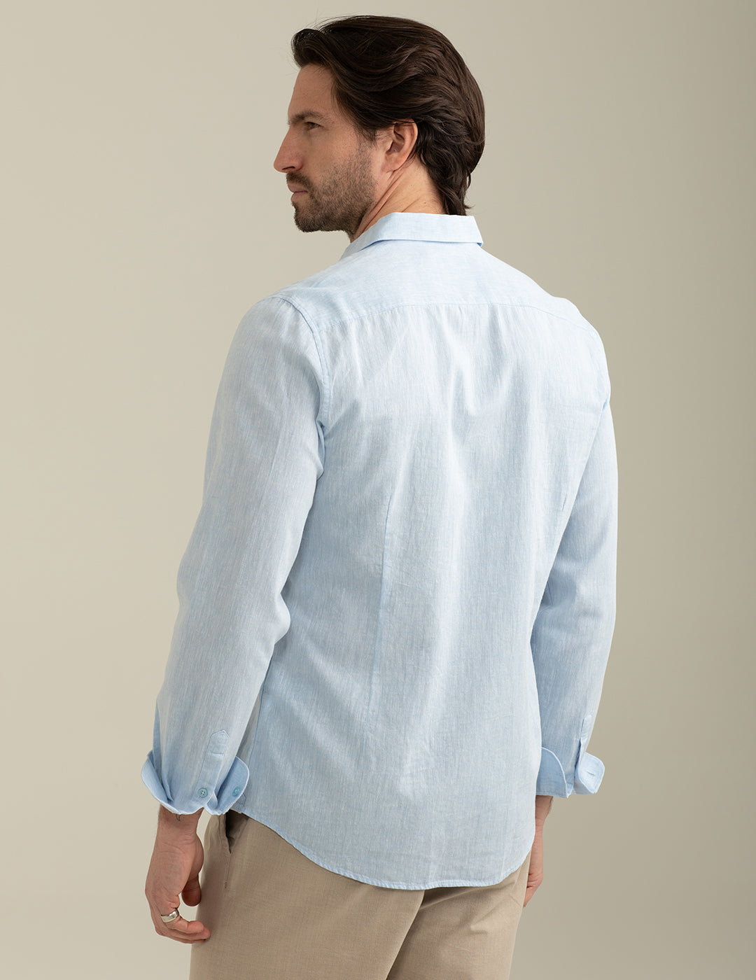 Camicia in Misto Lino uomo light blue fm25s02cu cc-a1001 Camicia in Misto Lino