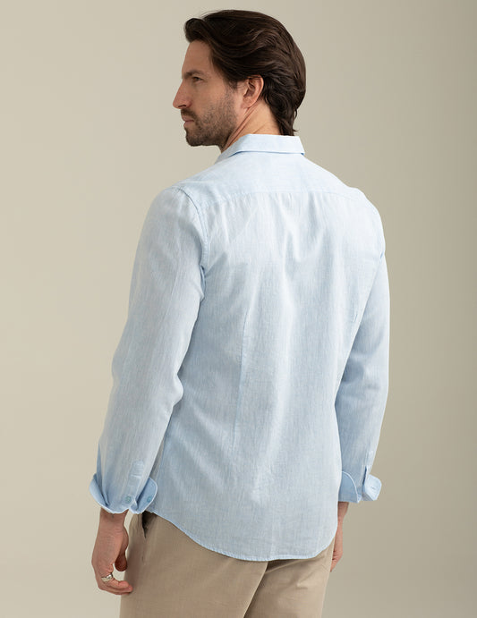 Mixed Linen Shirt - back - 002
