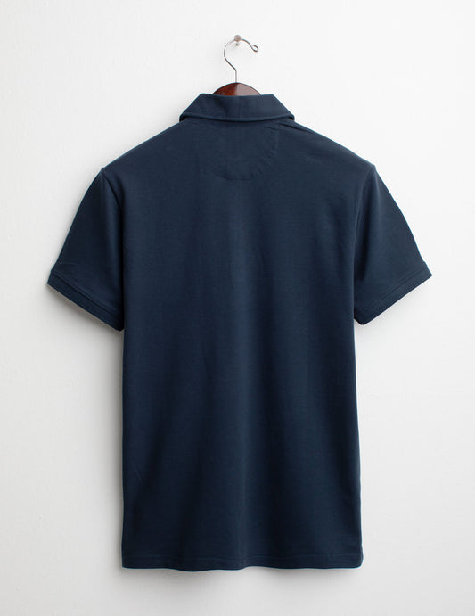 Short Sleeve Piquet Stretch Polo Shirt - back - 002