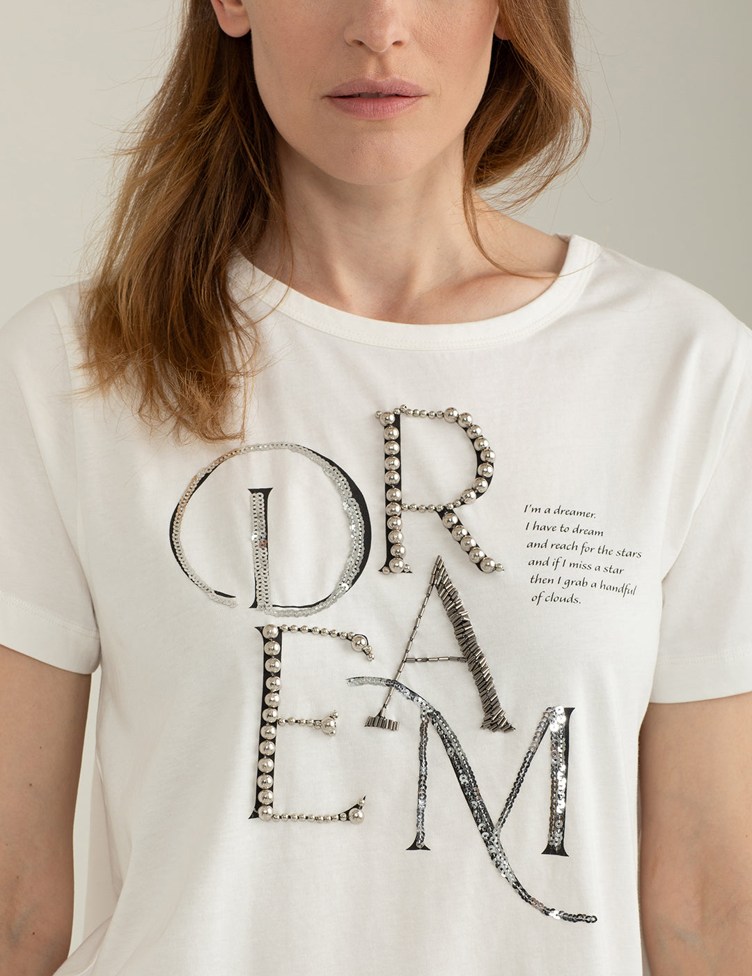 T-shirt Girocollo a Manica Corta donna off white fw25s09tg cc-a0002 T-shirt Girocollo a Manica Corta