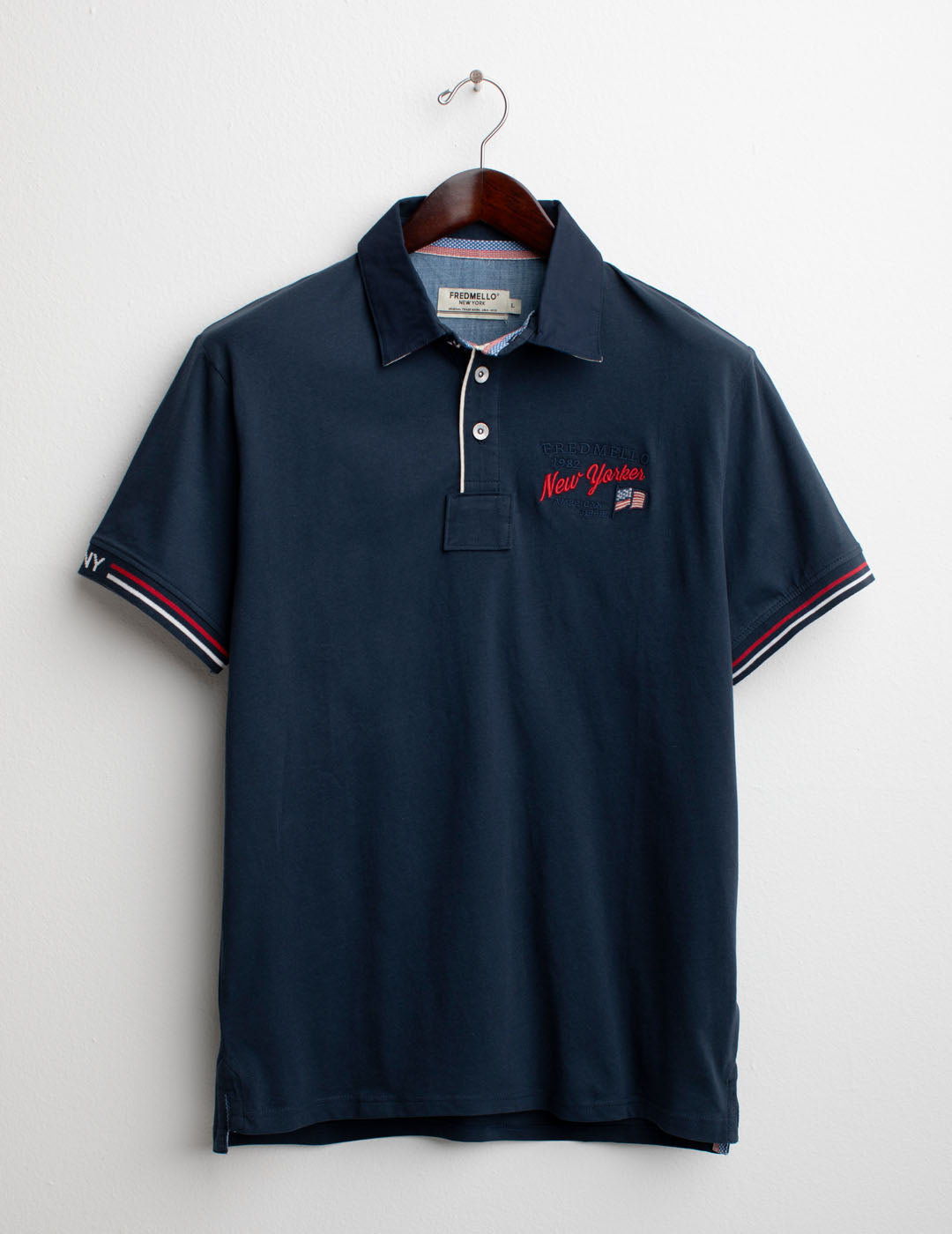 Polo a Manica Corta con Collo in Gabardina a Contrasto uomo blue fm25s20qc cc-a0601 Polo a Manica Corta con Collo in Gabardina a Contrasto