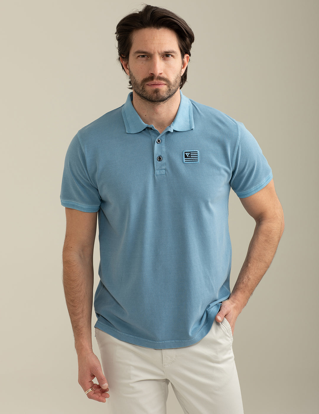 Piquet Short Sleeve Polo man light blue fm25s02qu cc-a1001 Piquet Short Sleeve Polo
