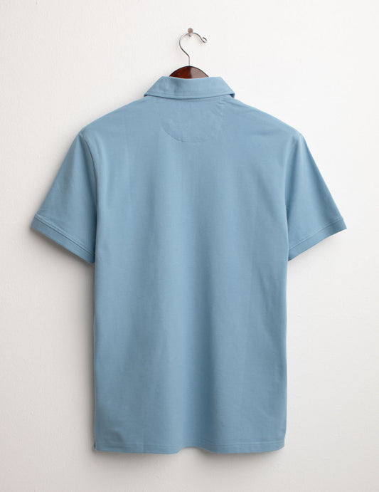 Short Sleeve Piquet Stretch Polo Shirt - back - 002