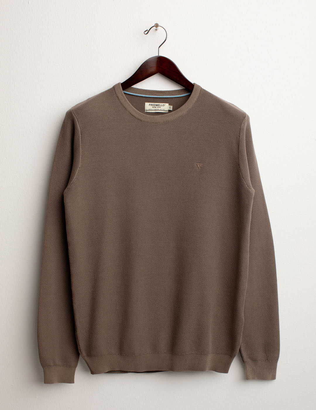 Maglia Girocollo in Punto Piquet uomo taupe fm25s03mg cc-a0114 Maglia Girocollo in Punto Piquet
