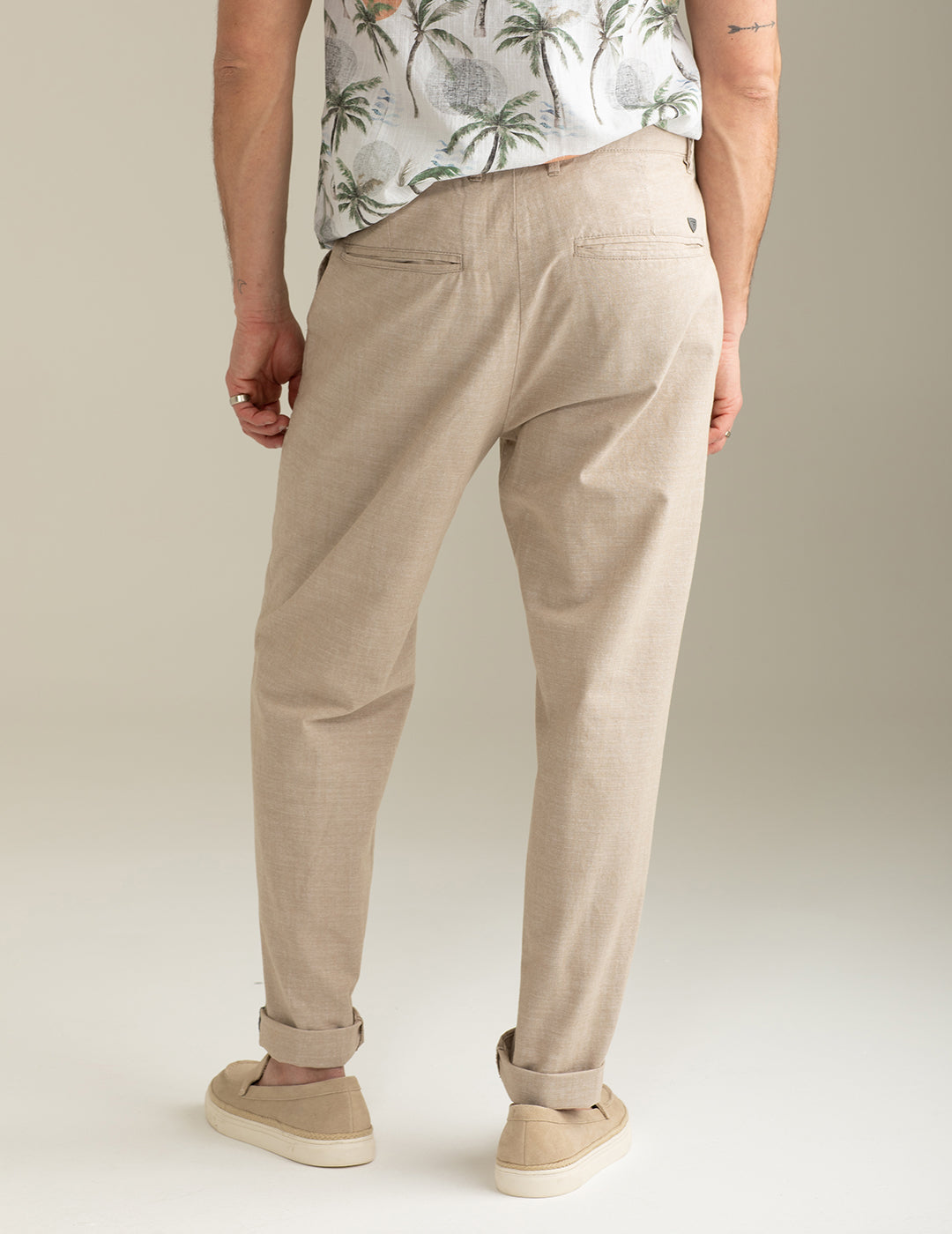 Pantalone Chino in Canvas Tintofilo Fiammato uomo sand fm25s10pt cc-a0110 Pantalone Chino in Canvas Tintofilo Fiammato