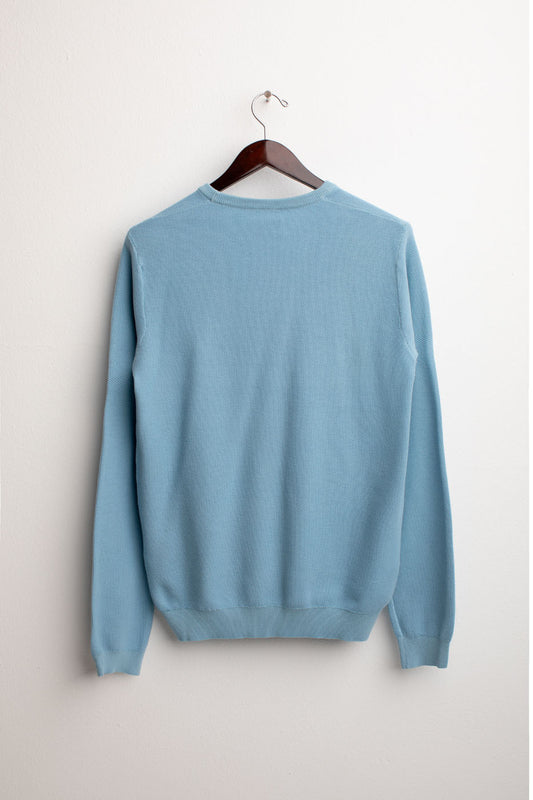 Piquet Stitch Crew Neck Sweater - back - 002