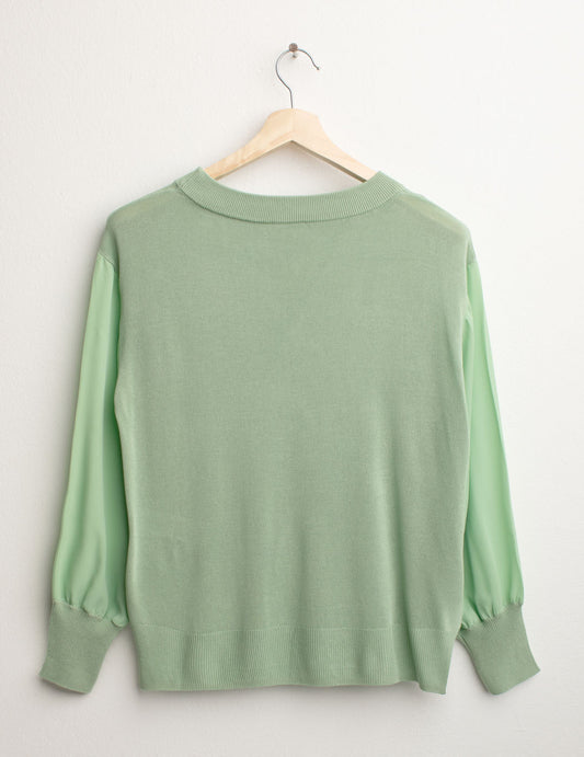 Long Sleeve Crew-Neck Sweater - back - 002