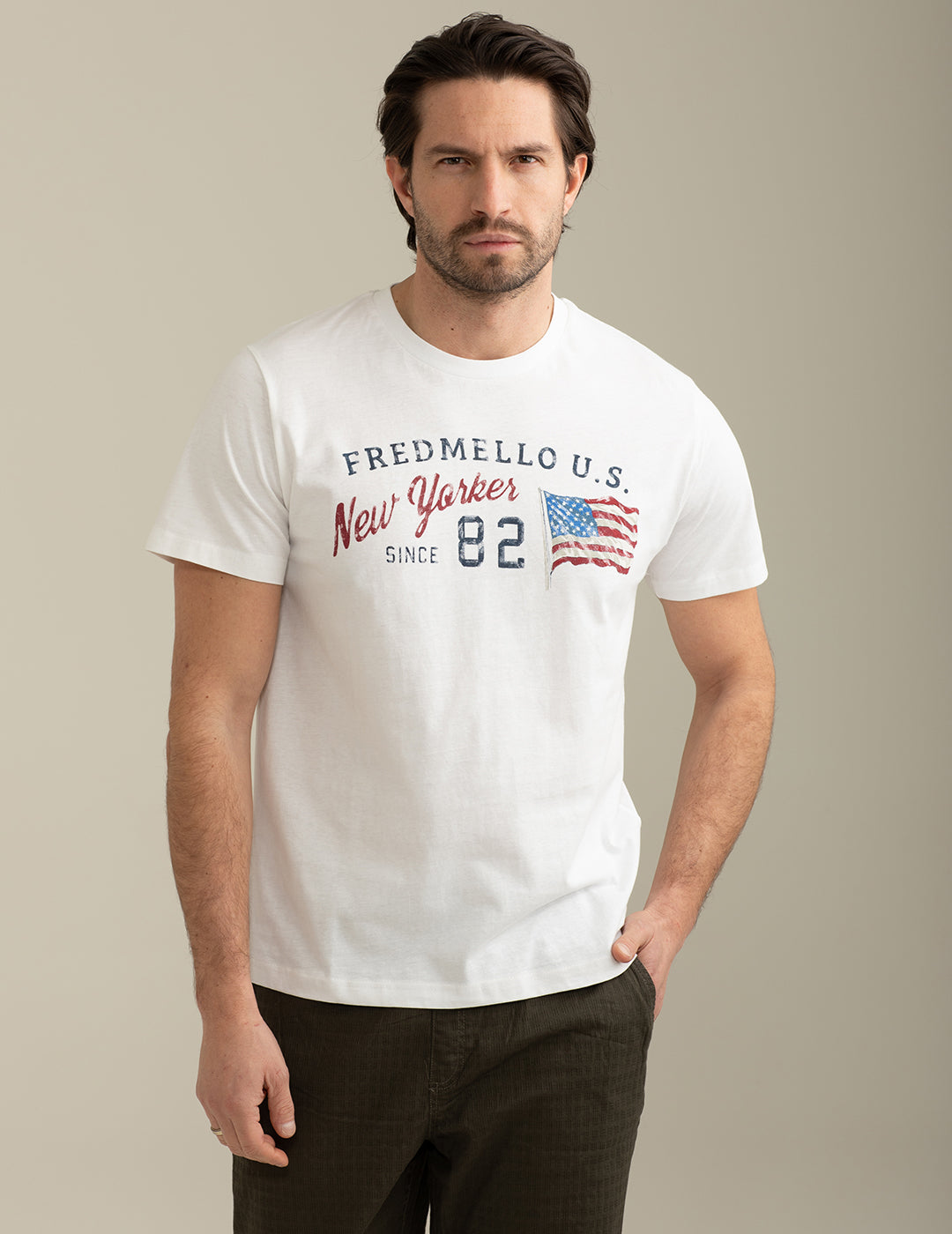 Short Sleeve Crew-Neck T-shirt man white fm25s12tg cc-a0001 Short Sleeve Crew-Neck T-shirt