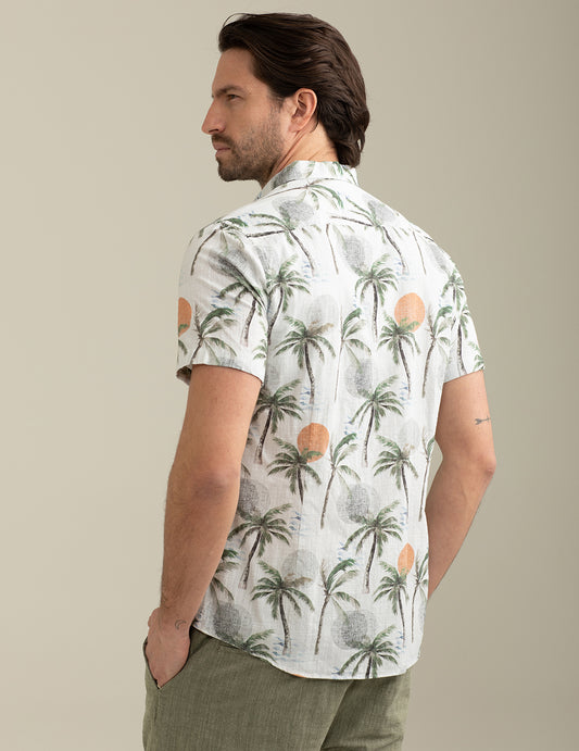 Allover Printed Flamed Cotton Shirt - back - 002