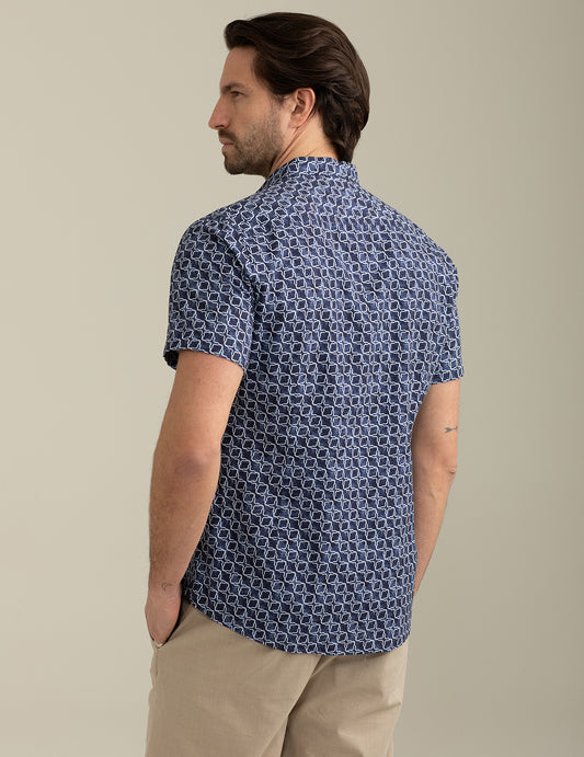 Allover Printed Flamed Cotton Shirt - back - 002
