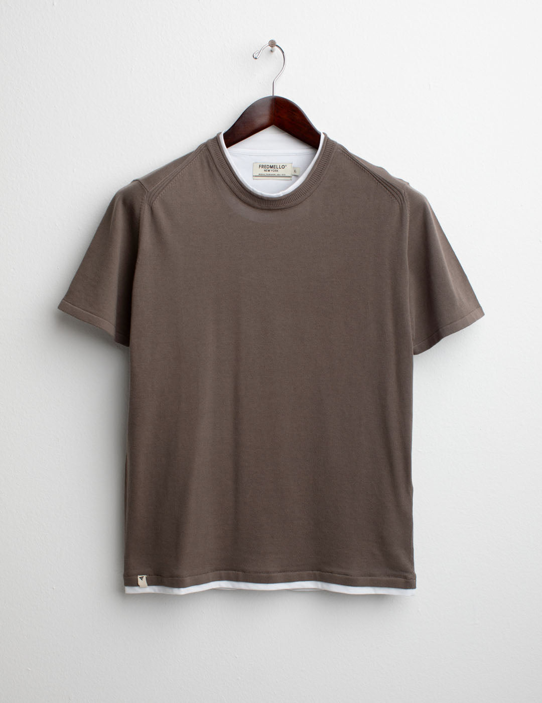 Maglia Girocollo a Maniche Corte uomo taupe fm25s13mg cc-a0114 Maglia Girocollo a Maniche Corte
