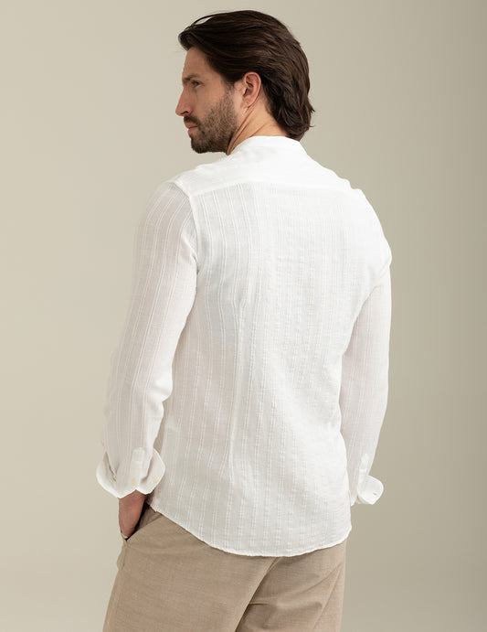 Jacquard Striped Shirt - back - 002