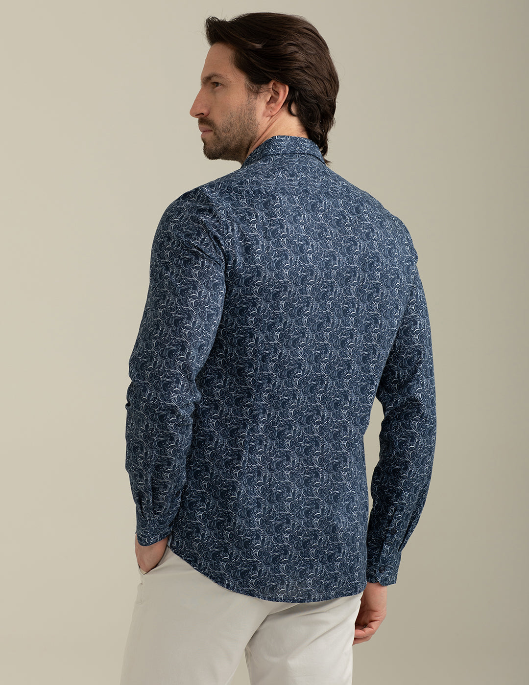 Allover Printed Flamed Cotton Shirt man blue fm25s12cs cc-a0601 Allover Printed Flamed Cotton Shirt