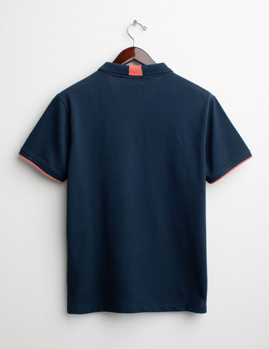 Short Sleeve Piquet Stretch Polo Shirt - back - 002