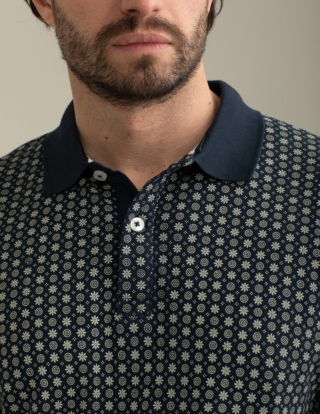 Polo in Piquet Stampato All-Over uomo blue fm25s22qf cc-a0601 Polo in Piquet Stampato All-Over