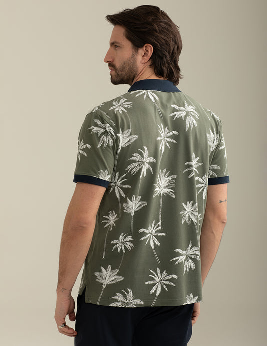 All-Over Printed Piquet Polo - back - 002