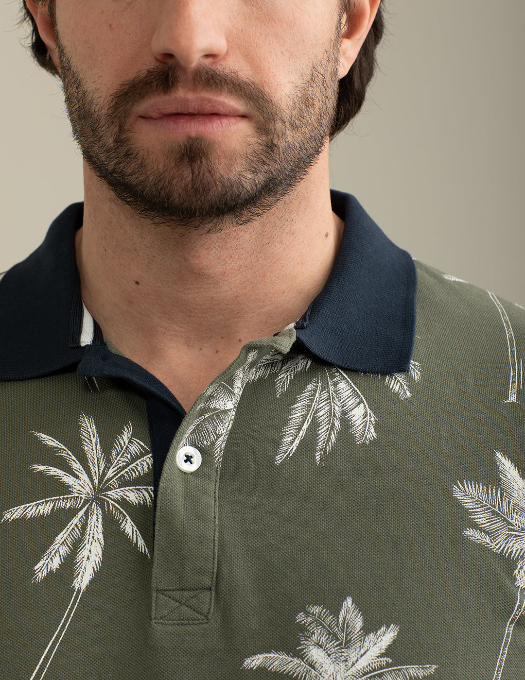 Polo in Piquet Stampato All-Over uomo sage fm25s22qf cc-a0811 Polo in Piquet Stampato All-Over