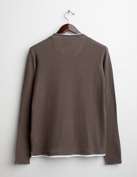 Long Sleeve Crew-Neck Sweater - back - 002