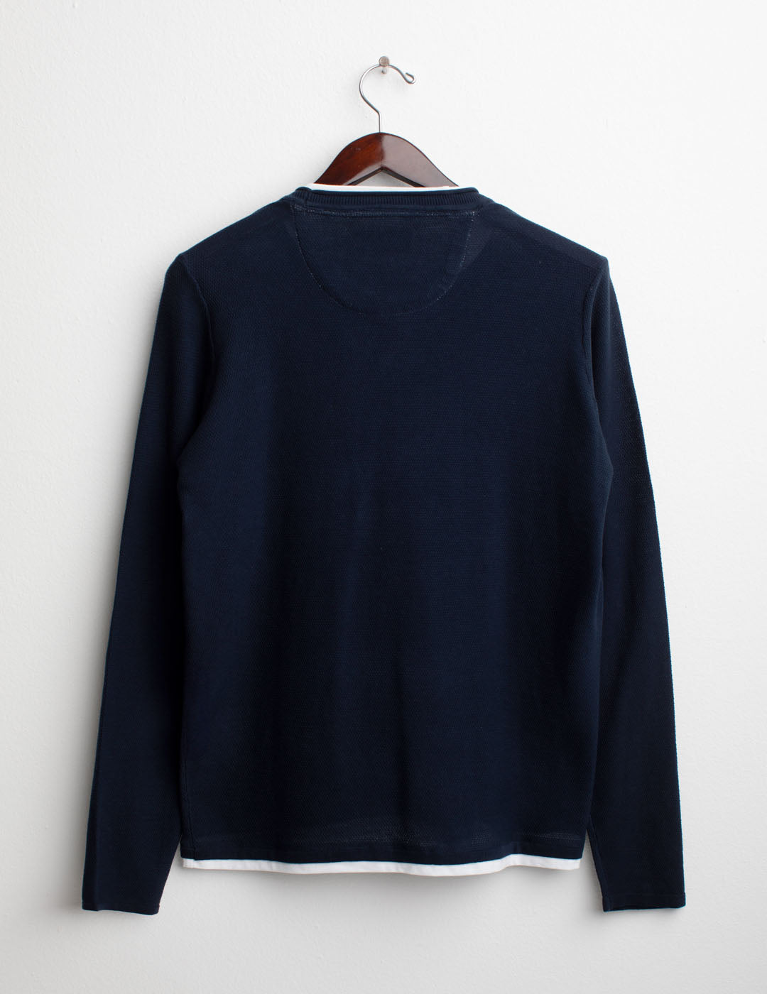 Maglia Girocollo a Maniche Lunghe uomo blue fm25s12mg cc-a0601 Maglia Girocollo a Maniche Lunghe
