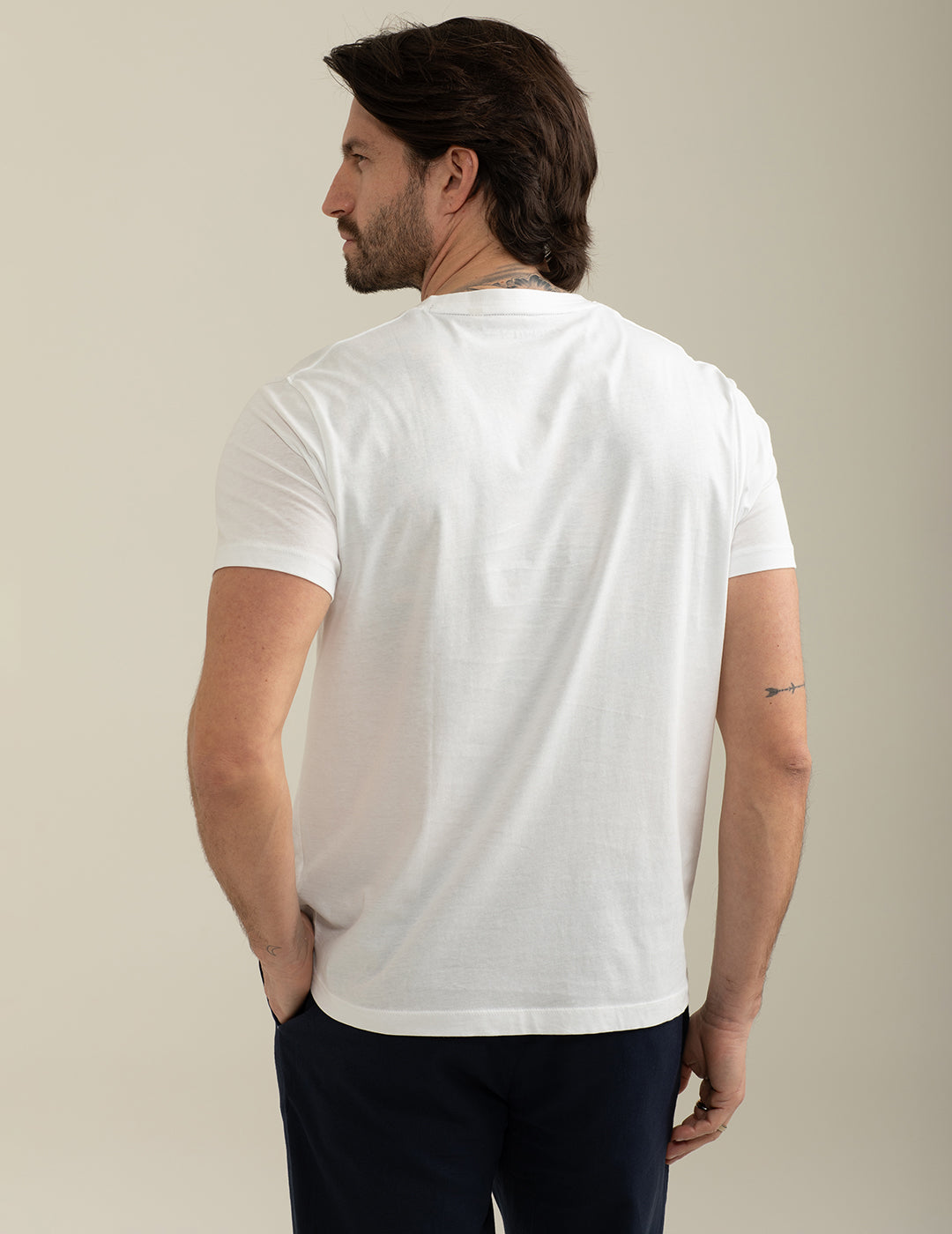 Short-sleeve crew-neck serafino T-shirt man white fm25s04ts cc-a0001 Short-sleeve crew-neck serafino T-shirt
