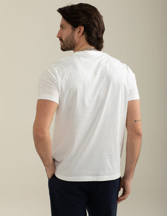 T-shirt serafino girocollo a manica corta - back - 002