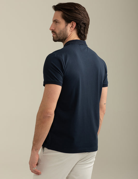 Stretch Technical Jersey Short Sleeve Polo Shirt - back - 002